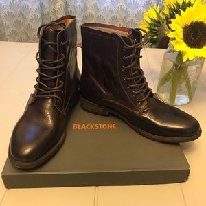 NIB Blackstone Mogano Leather Lace Up Boots